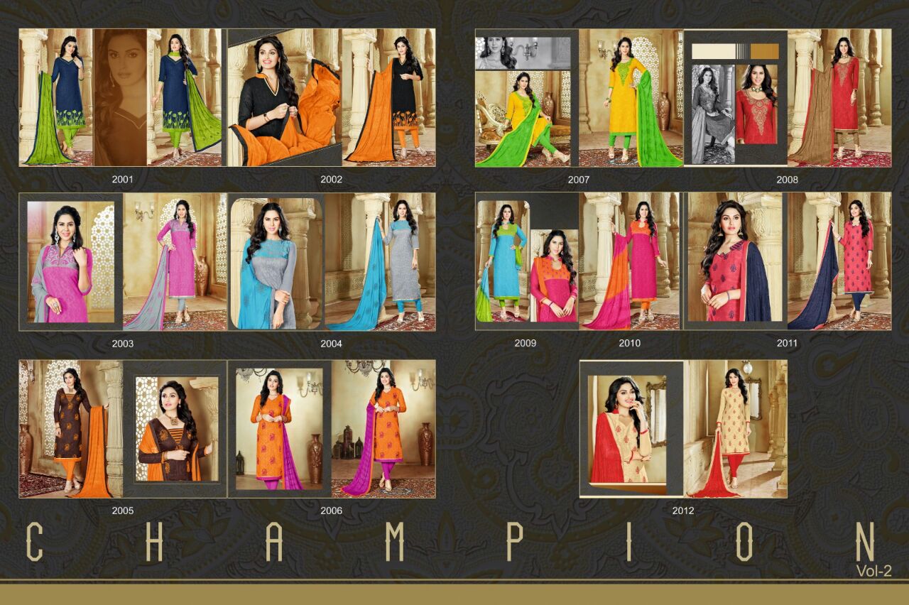 champion vol-2 by shagun Wholesale jacquard Embroidered Dress material