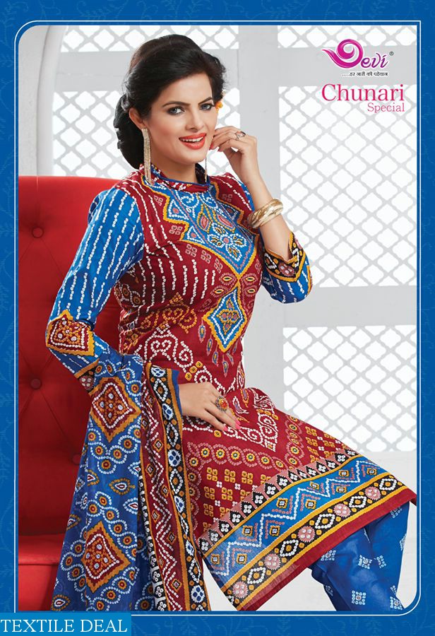 Devi chunari special-2 Export Bandhani Printed Dress material