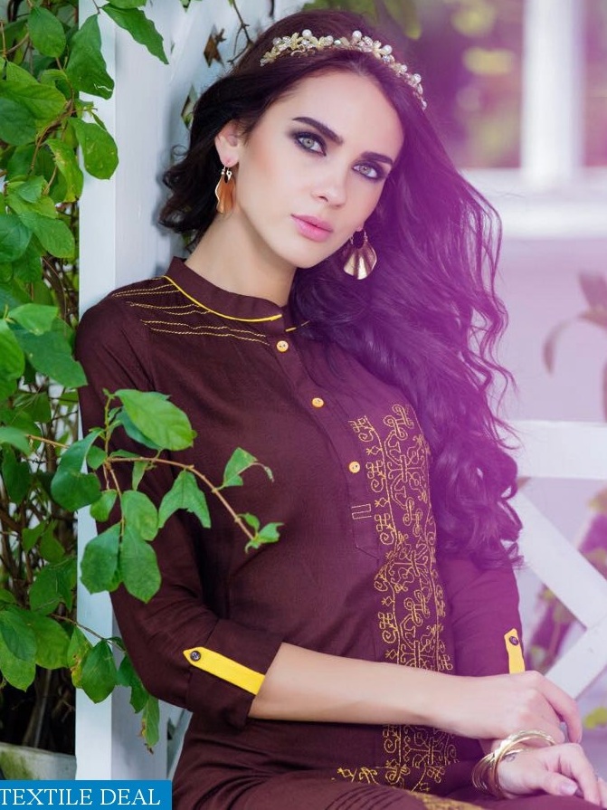 kaya Blueberry Wholesale Embroidered kurti Collection