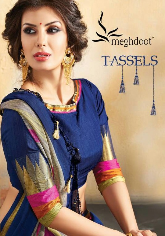 meghdoot Tassels Wholesale Cotton Silk Ethnic Saree
