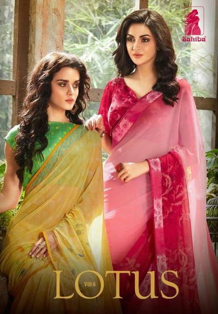Sahiba lotus vol-8 Wholesale Fancy Fabrics Saree
