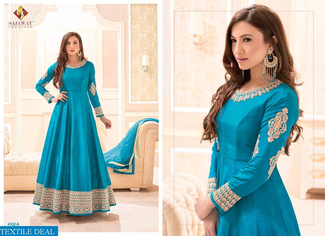 SF marina gold Wholesale Eid special anarkali suits - textiledeal.in