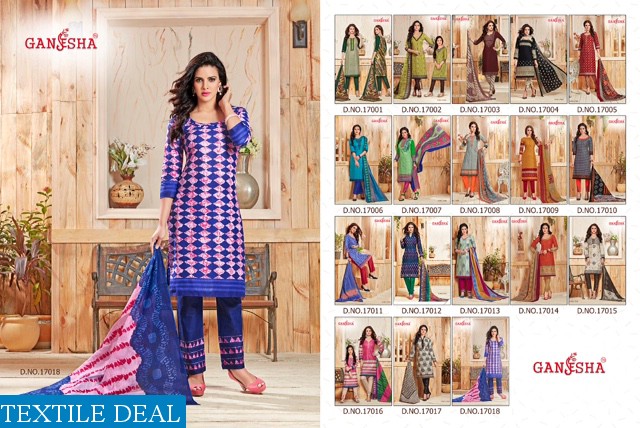 ganesha print vol-17 Wholesale cotton print Dress material