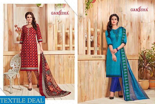 ganesha print vol-17 Wholesale cotton print Dress material