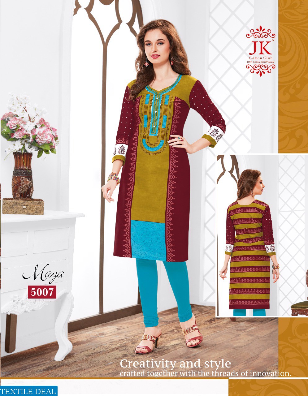jk maya vol-5 kurti material Wholesaler Fabrics
