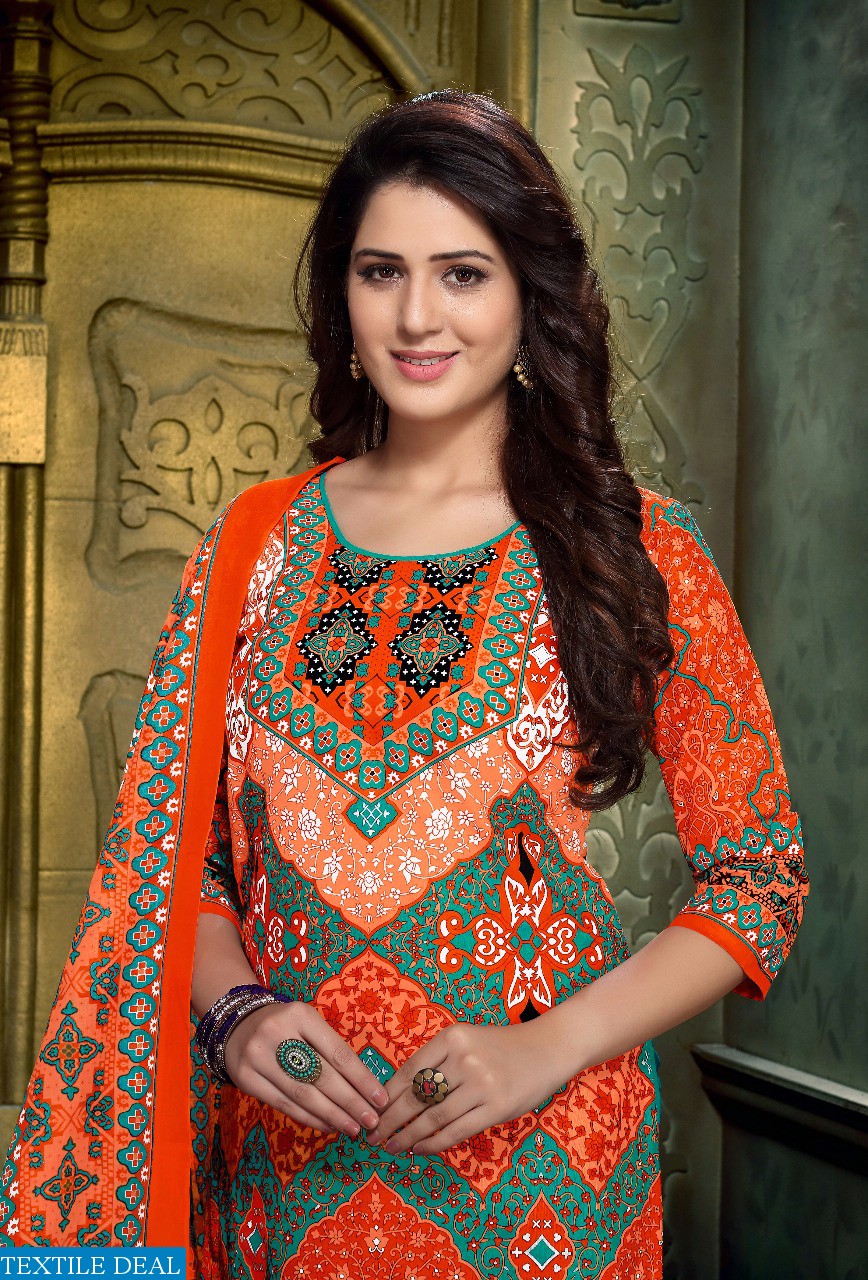 kundan karachi cotton printed dress material