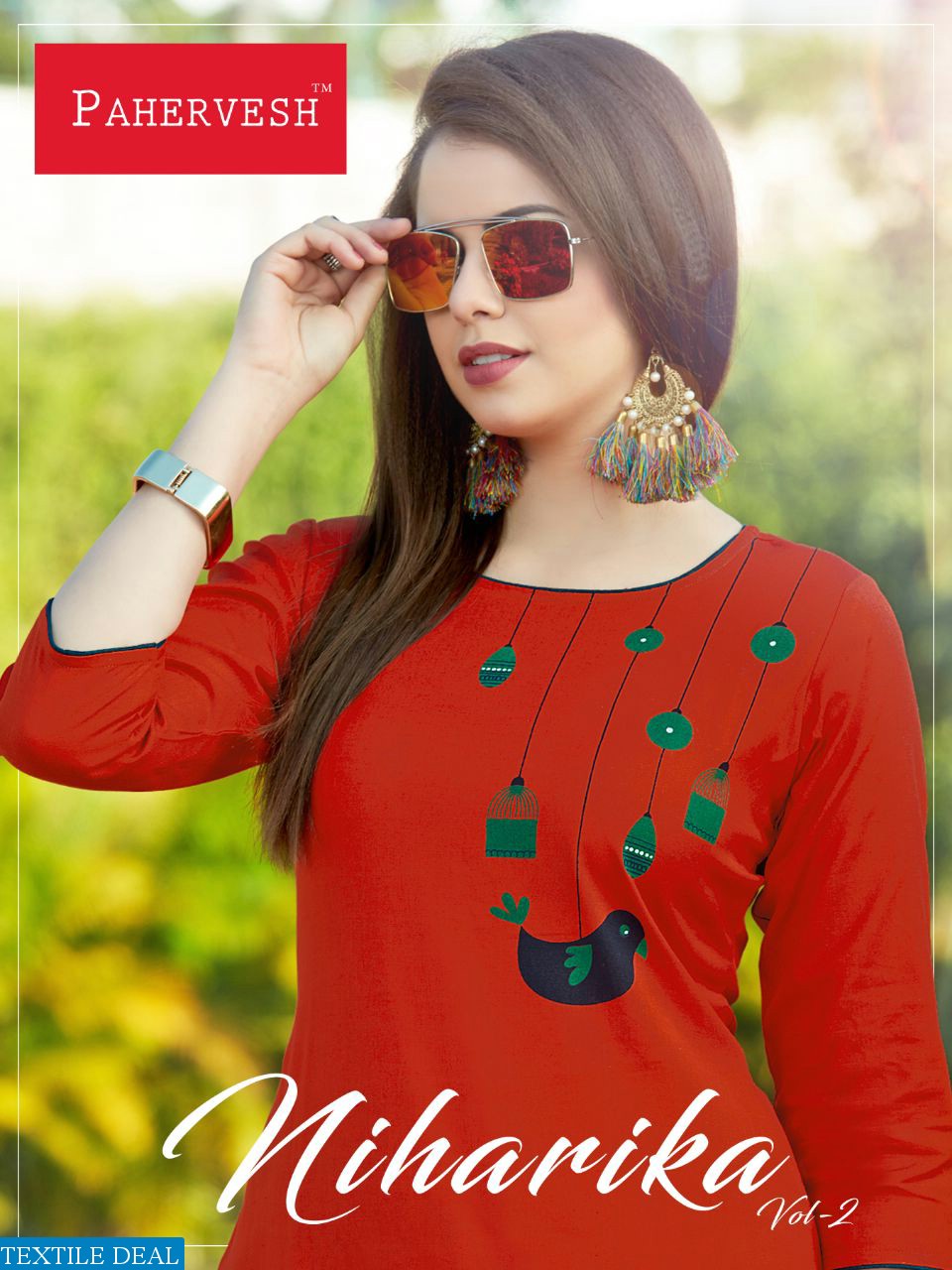 pahervesh niharika vol-2 Wholesale hand printed Ready made long kurtis