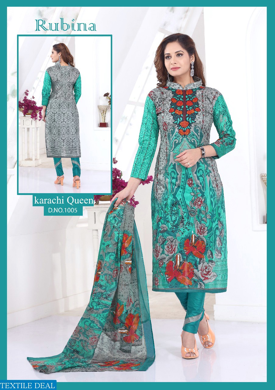 Rubina karachi queen Wholesale printed Dress material