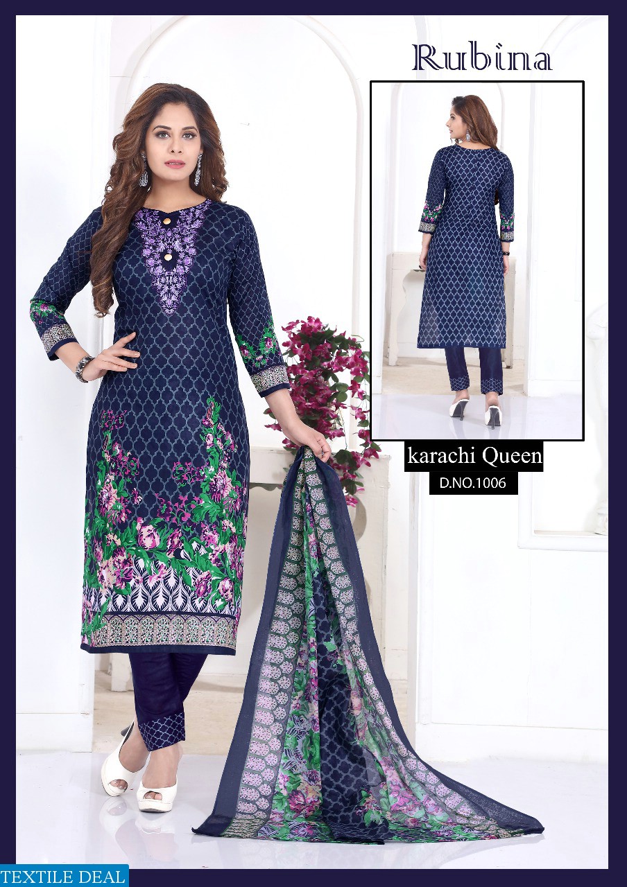 Rubina karachi queen Wholesale printed Dress material