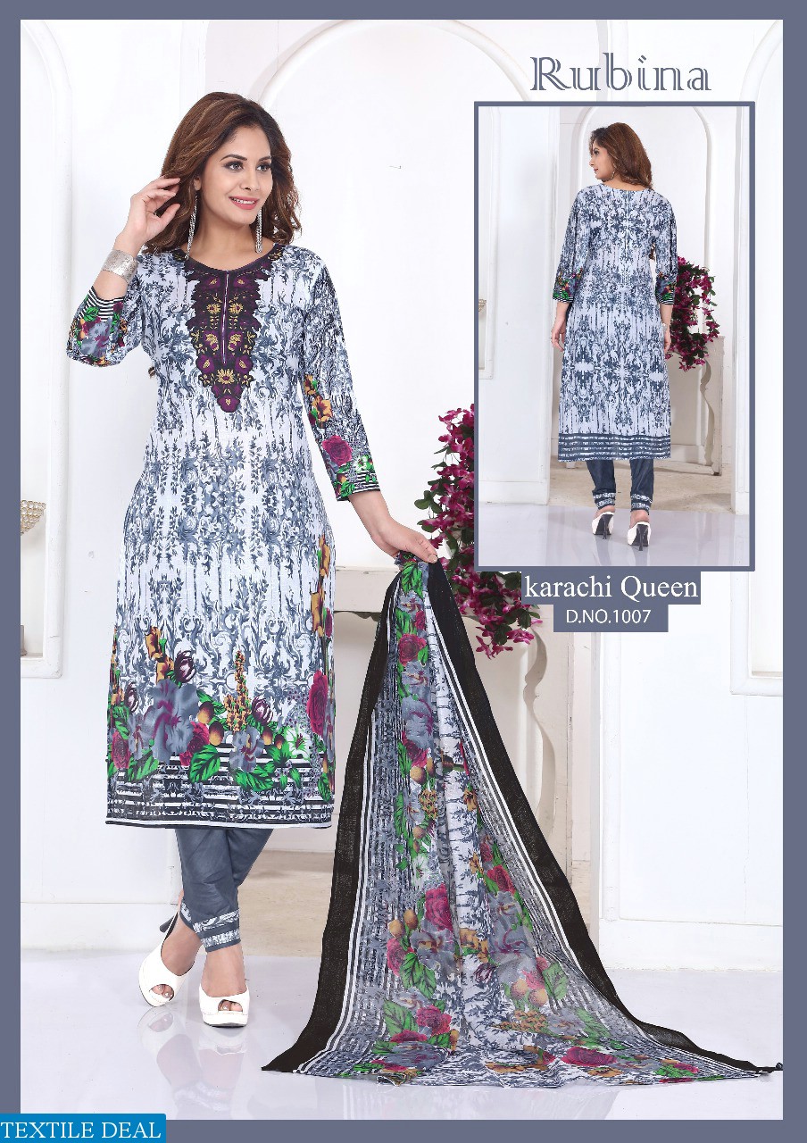 Rubina karachi queen Wholesale printed Dress material
