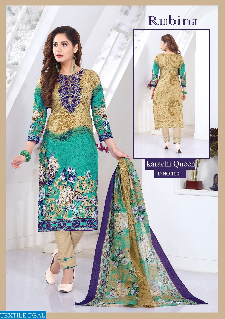 Rubina karachi queen Wholesale printed Dress material