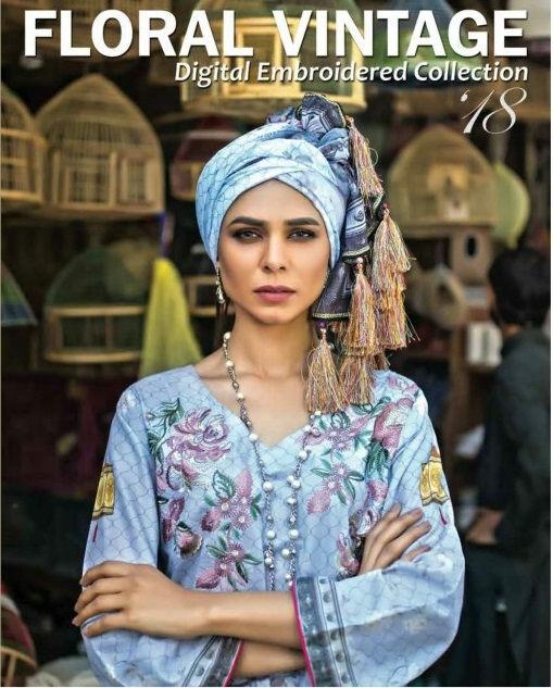 ZS Floral Vintage Wholesale Digital Embroidered Lawn Collection