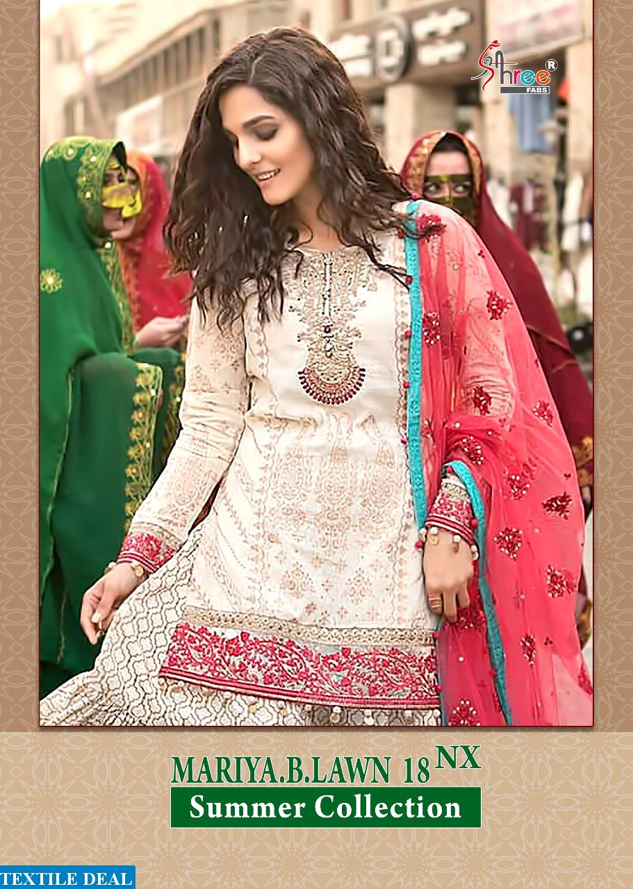 Shree fab mariya b lawn 2018 nx  Summer collection Wholesale pakistani concept material