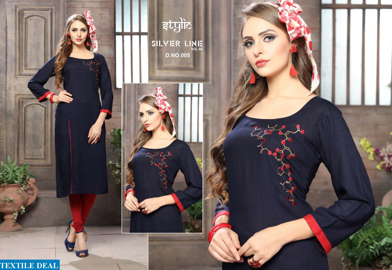 Stylic Silver line vol-4 Wholesale ready made long kurtis
