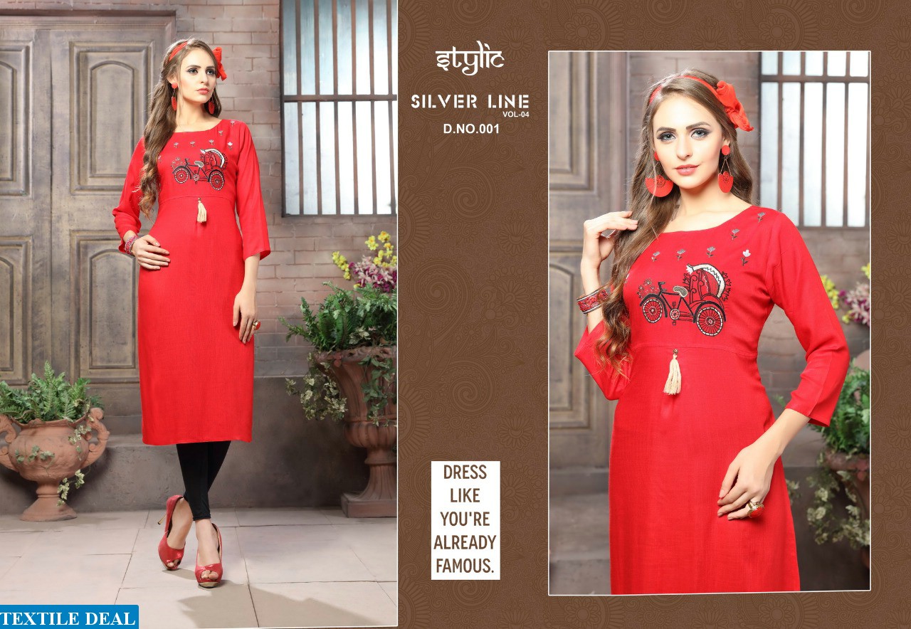 Stylic Silver line vol-4 Wholesale ready made long kurtis