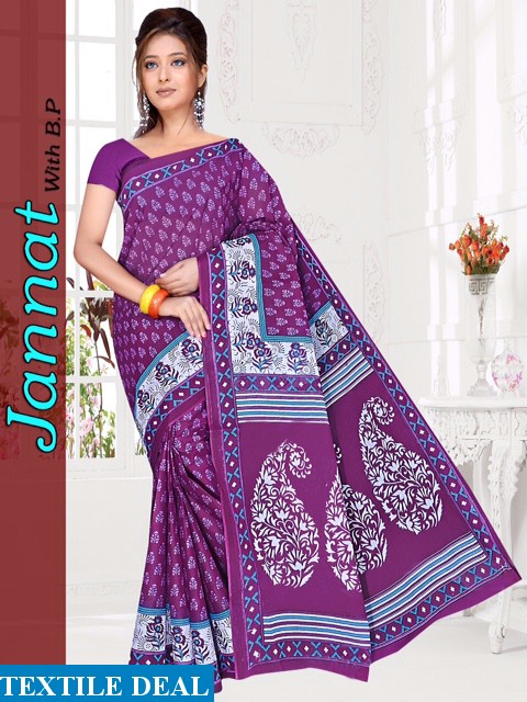 jannat Cotton Saree With blouse Wholesaler