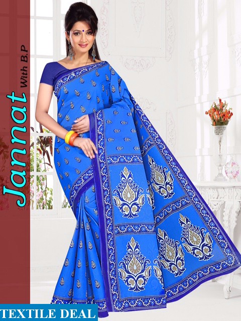 jannat Cotton Saree With blouse Wholesaler