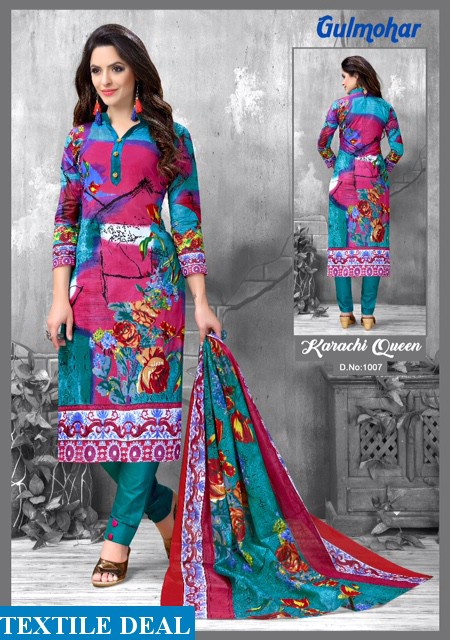 Gulmohar karachi Queen Wholesale Printed Dress material