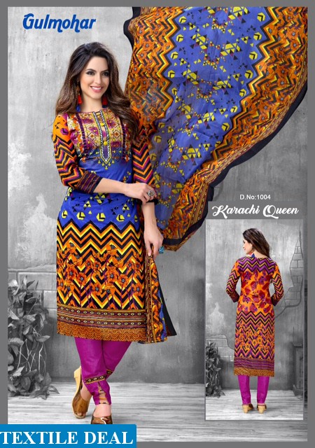 Gulmohar karachi Queen Wholesale Printed Dress material