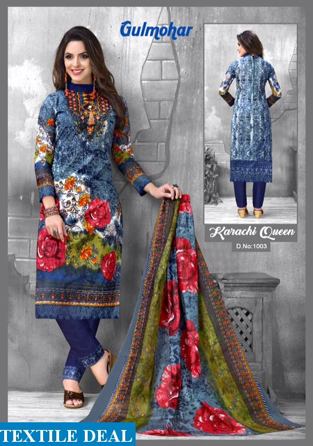 Gulmohar karachi Queen Wholesale Printed Dress material