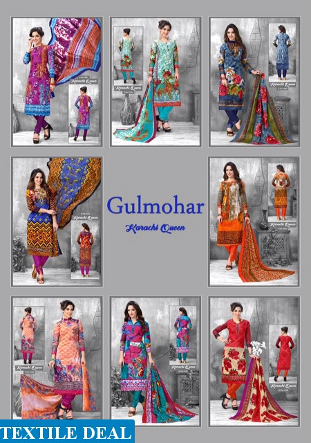 Gulmohar karachi Queen Wholesale Printed Dress material