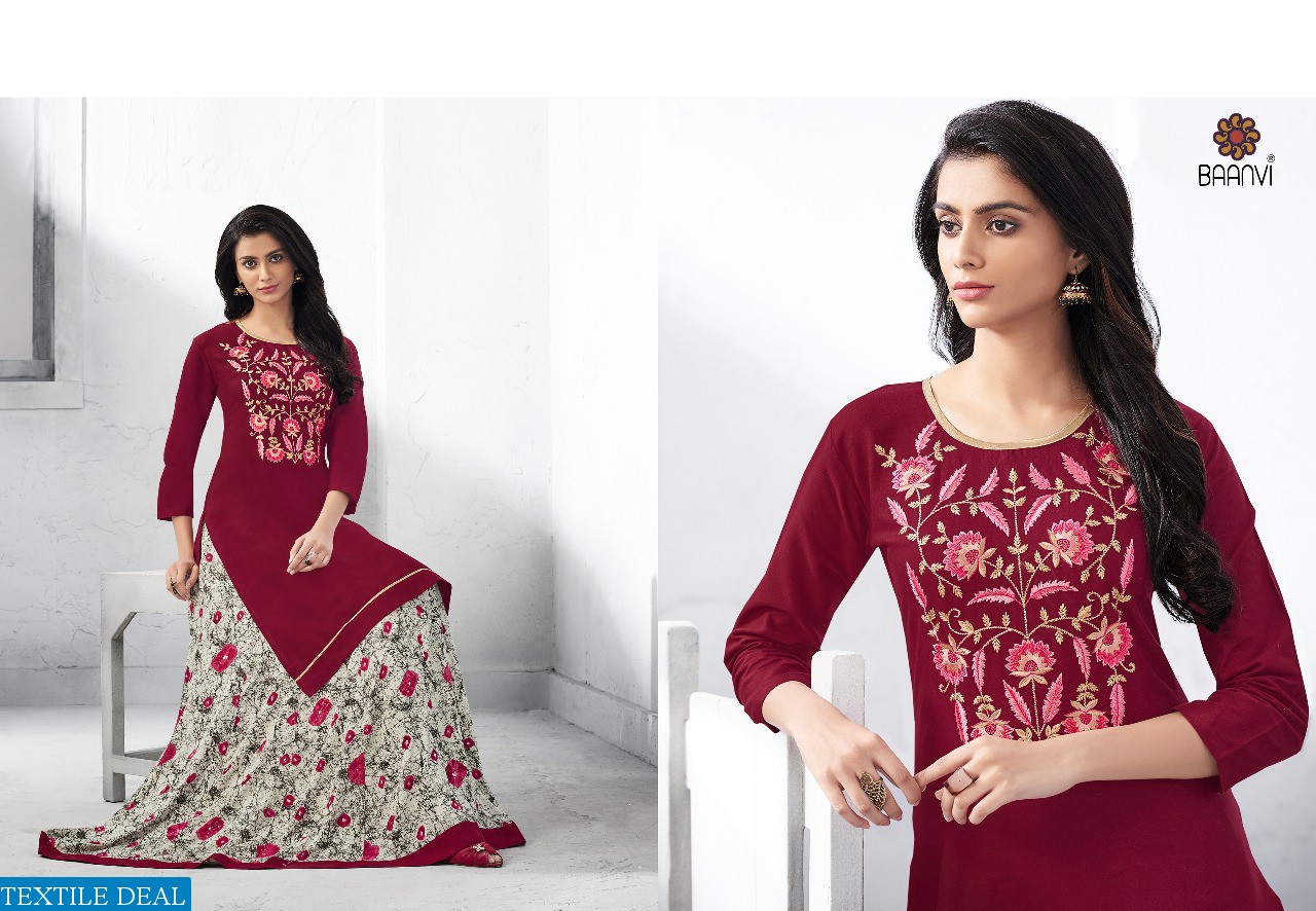 baanvi Tanuja Wholesale Designer 2 pc kurti and Gharara