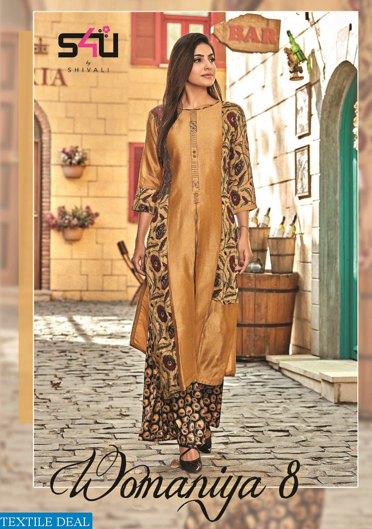 S4u Womaniya Vol-8 Wholesale Ready Made Kurtis N Plazzo