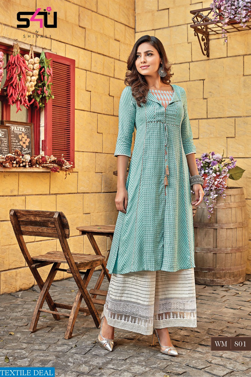 S4u Womaniya Vol-8 Wholesale Ready Made Kurtis N Plazzo