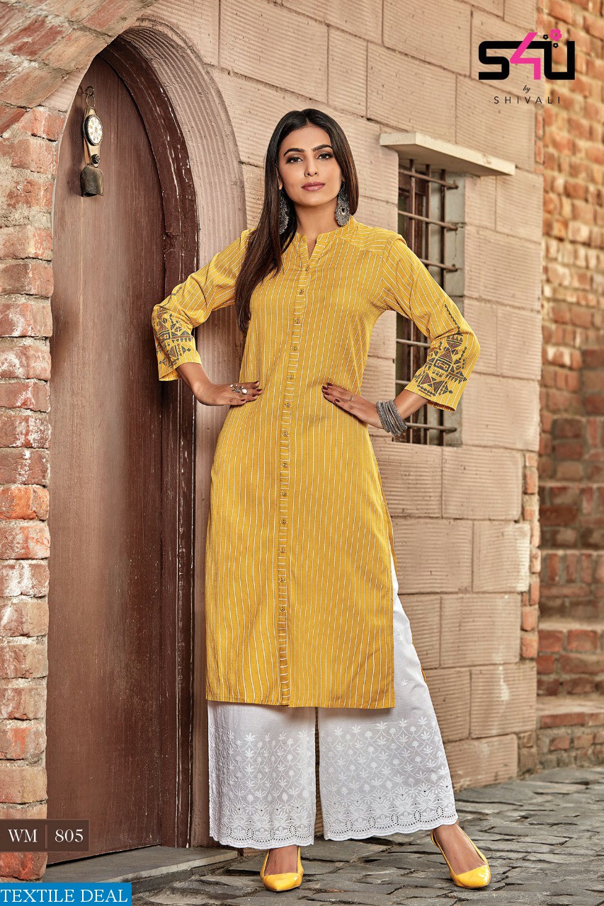 S4u Womaniya Vol-8 Wholesale Ready Made Kurtis N Plazzo