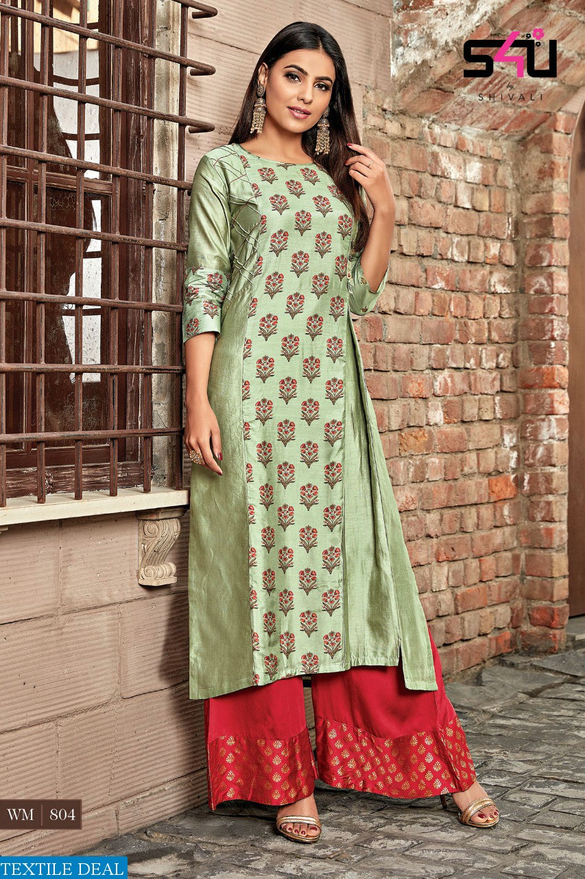 S4u Womaniya Vol-8 Wholesale Ready Made Kurtis N Plazzo