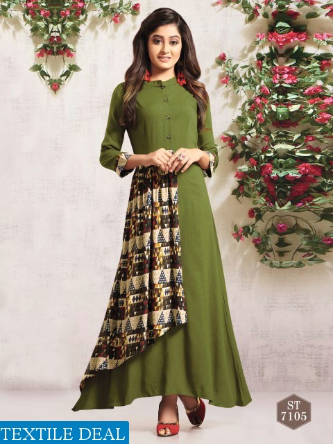 Shreenath tex fab 7101 Series Wholesale long Gown concept Kurtis