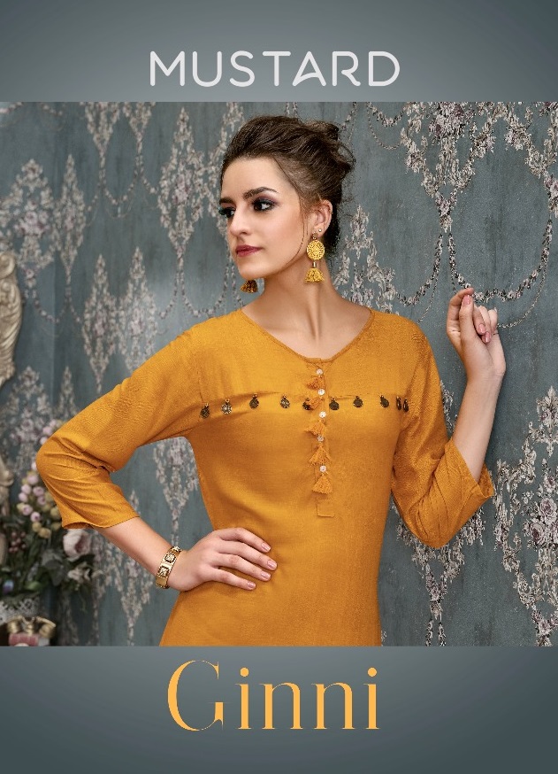 mustard Ginni Wholesale ready made long kurtis