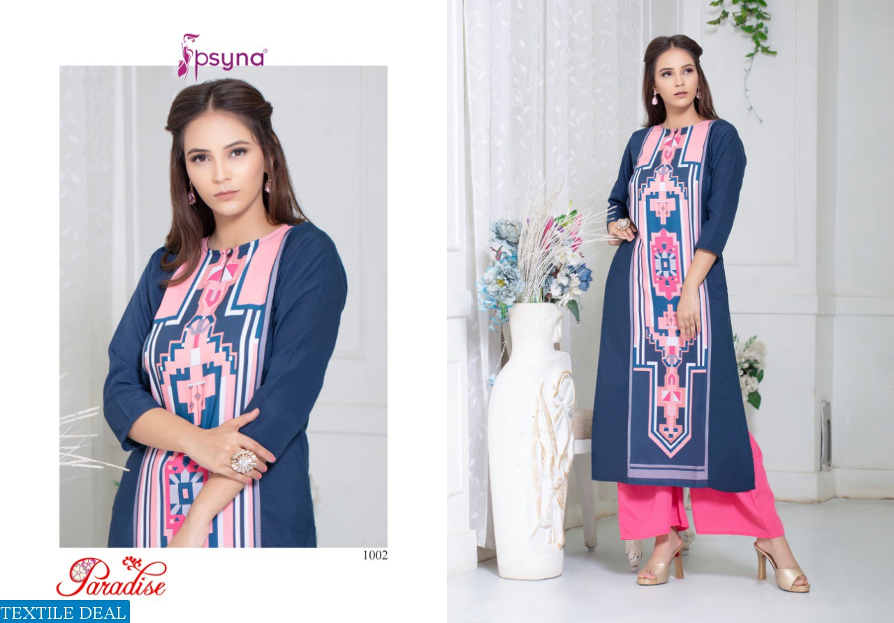 psyna paradise Wholesale ready made kurti n plazzo