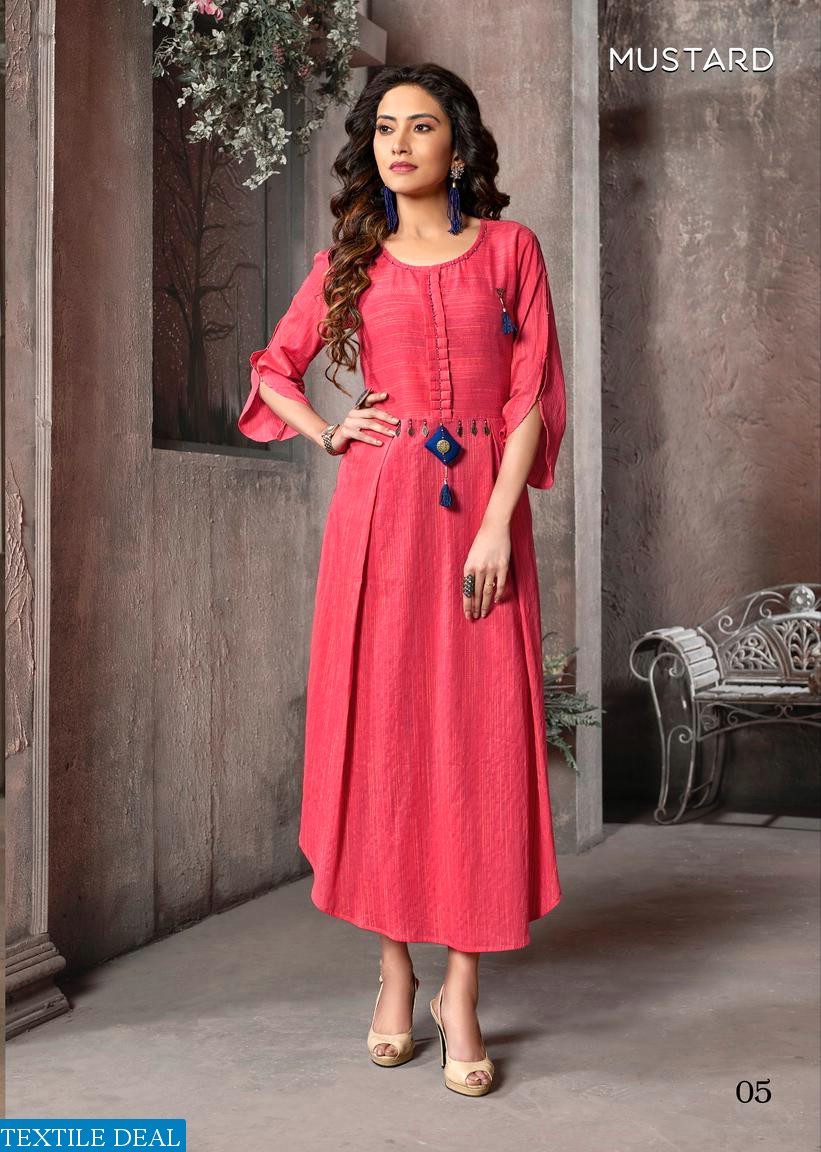 mustard Weaves Wholesale long Ready made kurtis