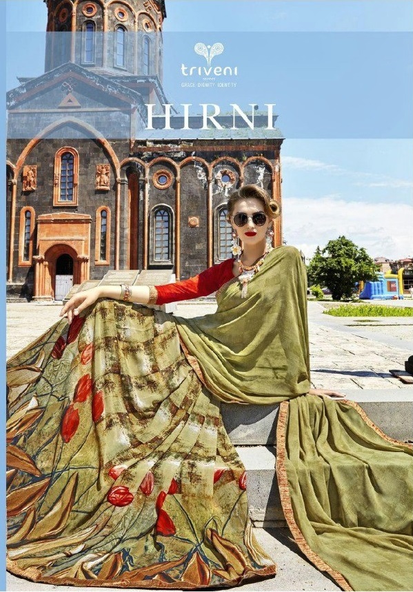 Triveni Hirni Wholesale Ethnic printed Sarees