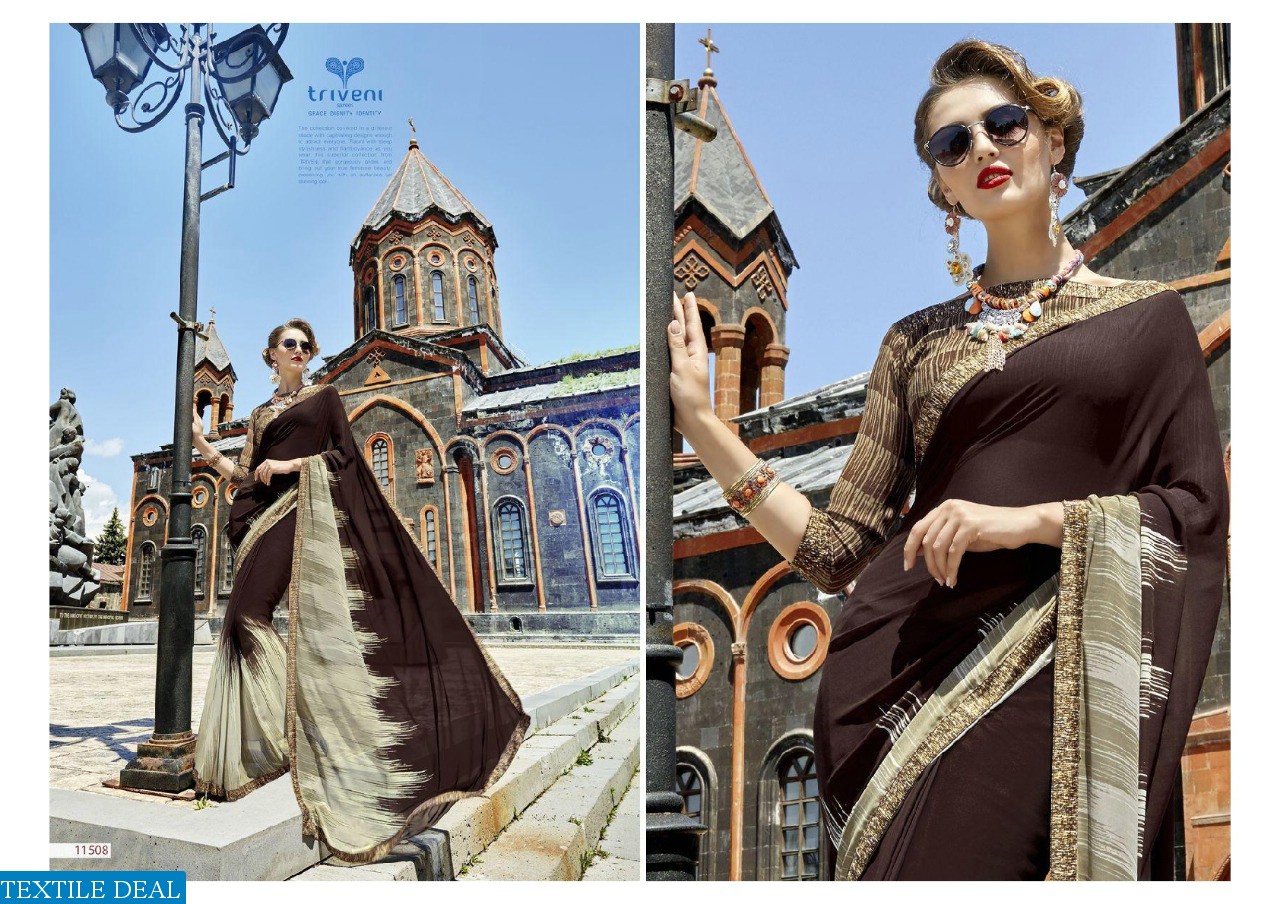 Triveni Hirni Wholesale Ethnic printed Sarees
