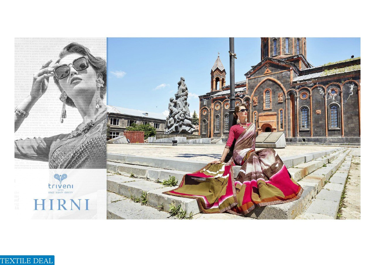 Triveni Hirni Wholesale Ethnic printed Sarees