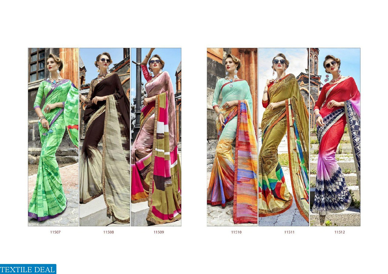 Triveni Hirni Wholesale Ethnic printed Sarees