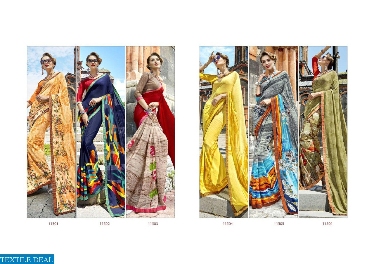 Triveni Hirni Wholesale Ethnic printed Sarees