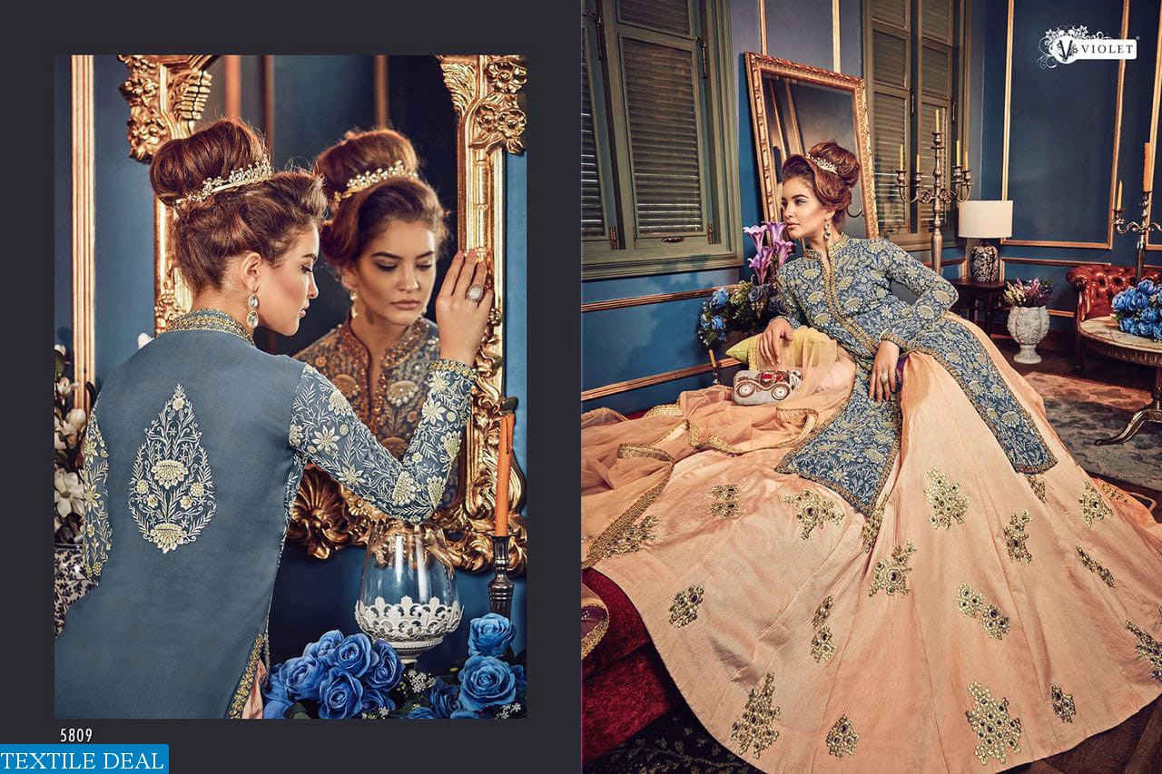 Violet Snow white 5801 Series Wholesale heavy Designer Dresses