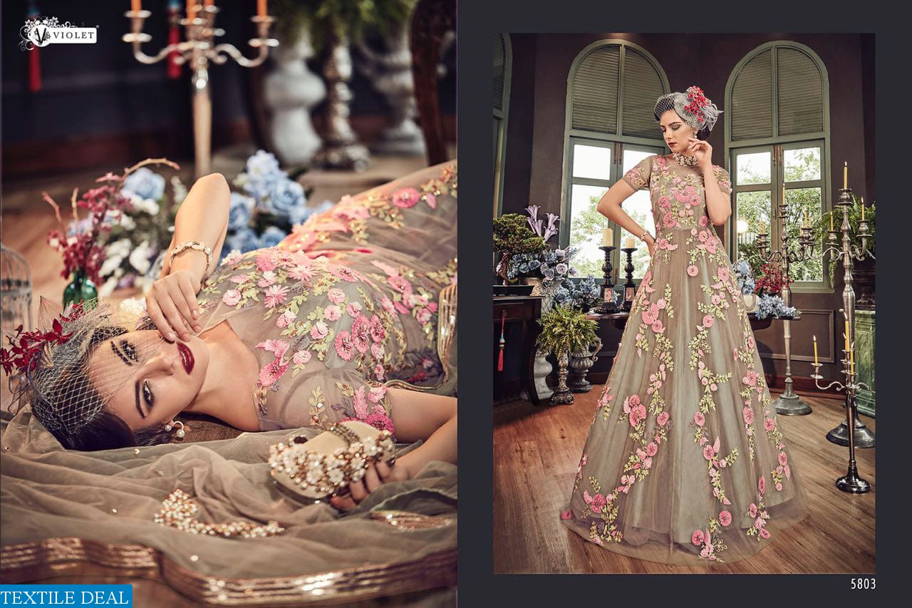 Violet Snow white 5801 Series Wholesale heavy Designer Dresses