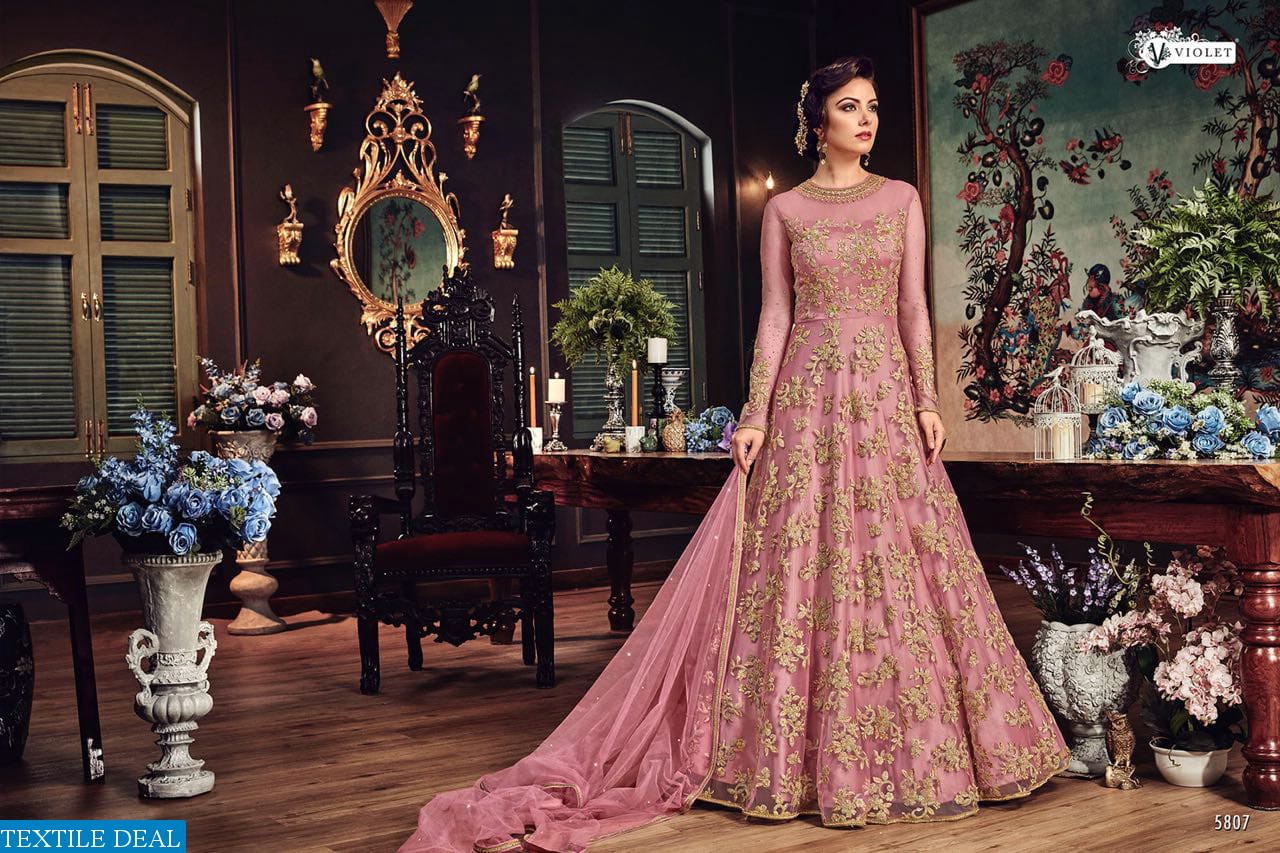 Violet Snow white 5801 Series Wholesale heavy Designer Dresses