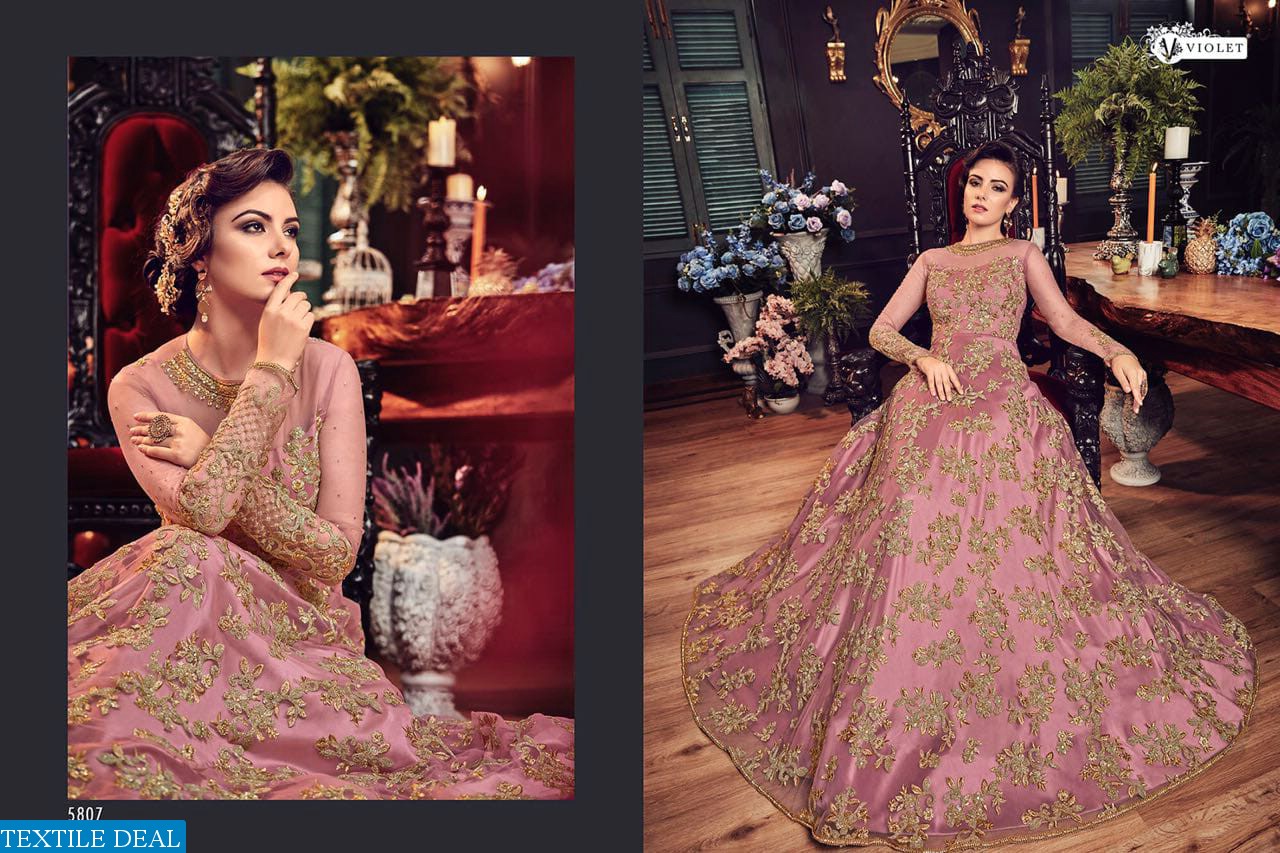 Violet Snow white 5801 Series Wholesale heavy Designer Dresses