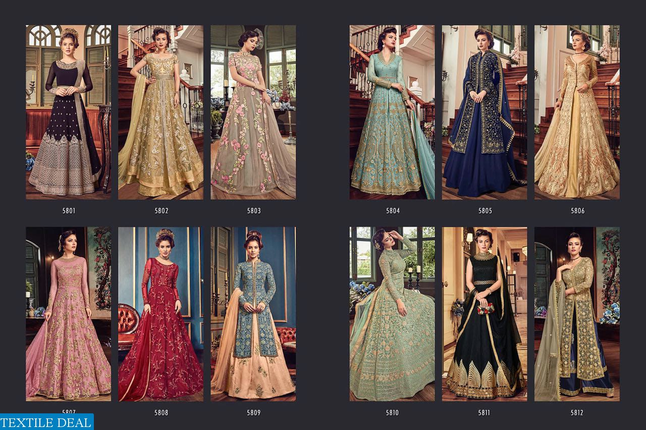 Violet Snow white 5801 Series Wholesale heavy Designer Dresses