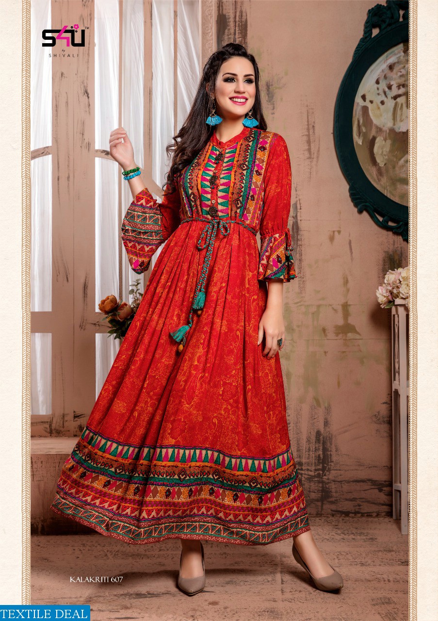 S4u kalakriti vol-6 Wholesale long indian ready made dresses
