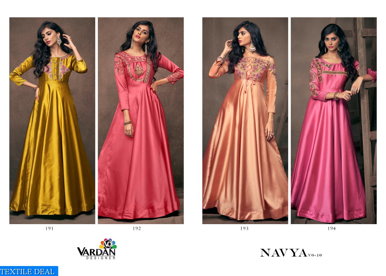 Vardan Navya Vol-10 Wholesale fancy Ready made Gowns