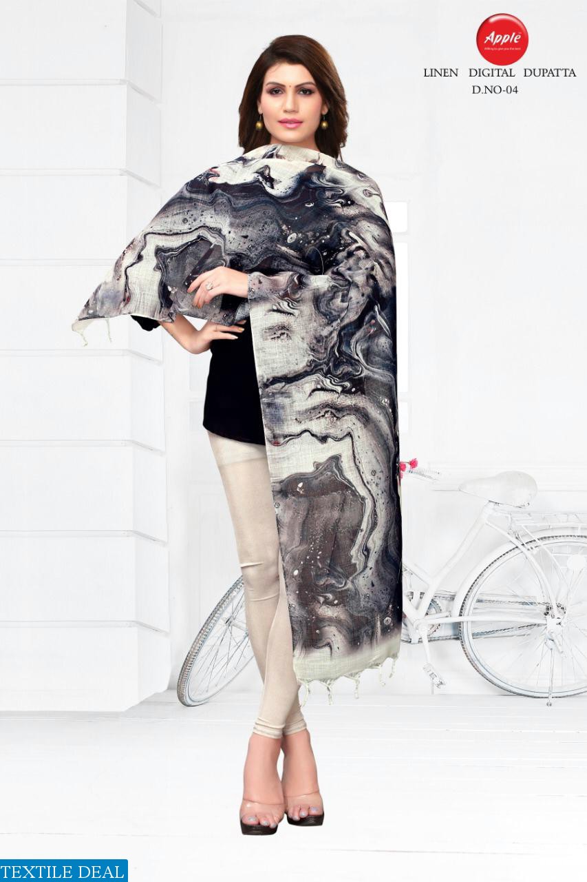 Apple Linen Digital print Dupatta Collection Wholesaler in Surat