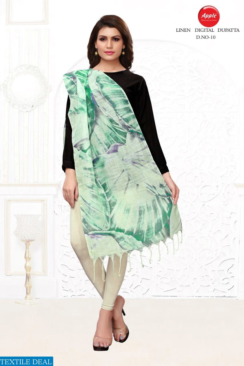Apple Linen Digital print Dupatta Collection Wholesaler in Surat