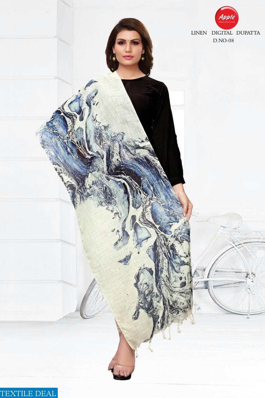 Apple Linen Digital print Dupatta Collection Wholesaler in Surat