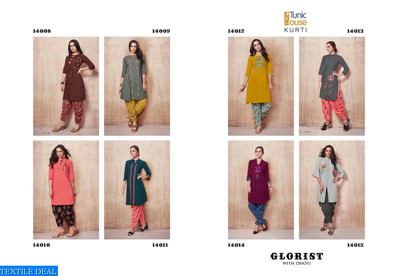 Tunic glorist With dhoti Wholesale Fancy suit